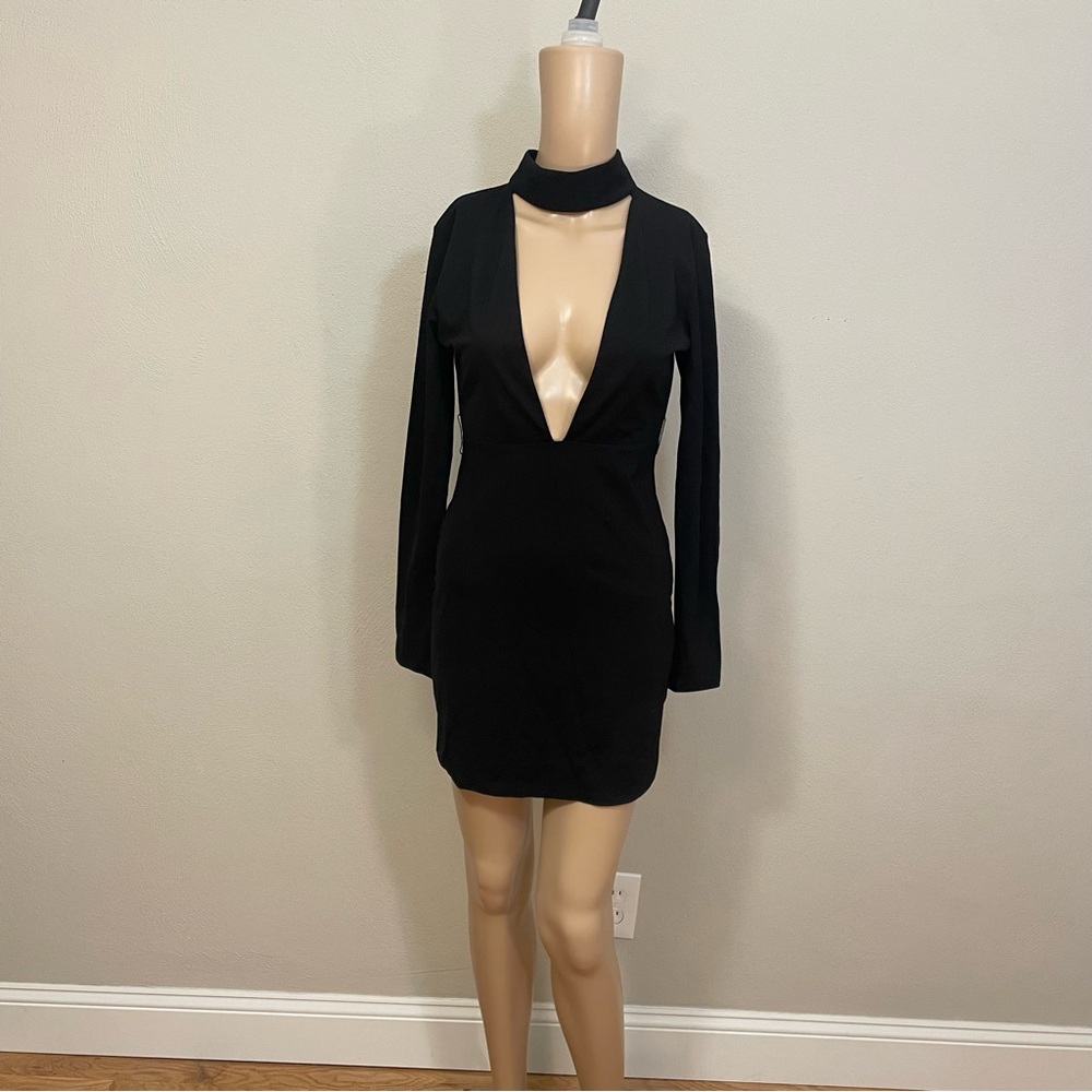 Revolve MAJORELLE Night Hawk Deep V Neck Dress